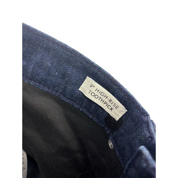 J. Crew Jeans Womens 27 9" High Rise Toothpick Skinny Blue Velvet Polka Dot - Picture 5 of 7